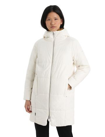 Women's Icebreaker MerinoLoft™ Collingwood II 3Q Hooded Jackets Snow | CA 1292BEXC